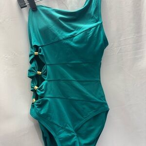 Carmen Marc Valvo Teal Swimwear
